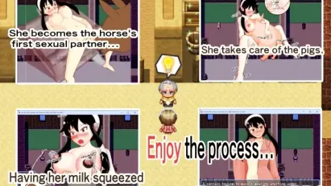 A married woman has lewd sex with animals in a barn screenshot 3